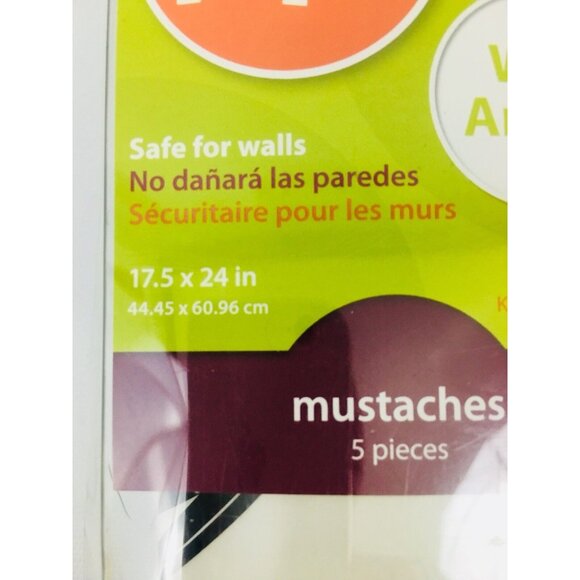 Mustache Wall Decals Peel & Stick Wall Art Kit By Wall Pops! 5-Piece Set 17"x24. - Picture 7 of 7